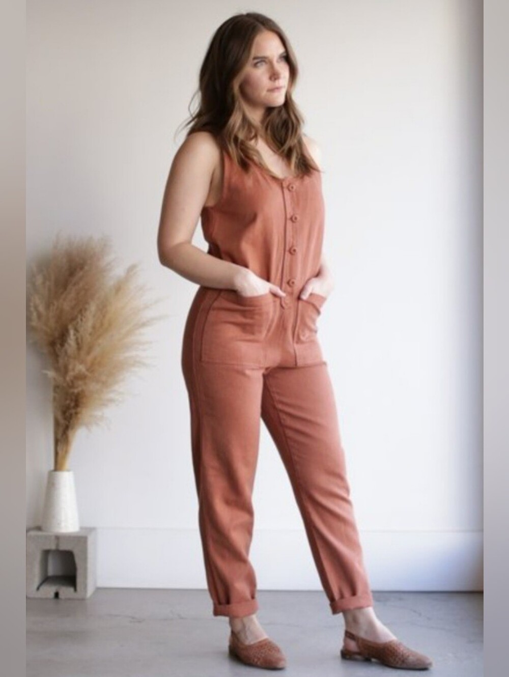 Jungmaven Jumpsuit, NWT Size XS, Terracotta, Copper, Hemp & Organic Cotton